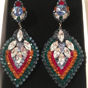 Custom Made Multi Colored Stone Pierced Earrings